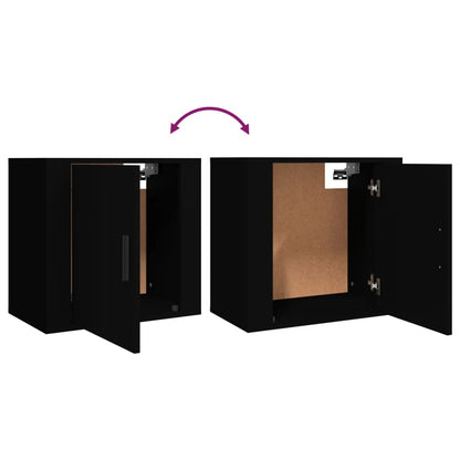 Comodini a Muro 2 pz Nero 50x30x47 cm