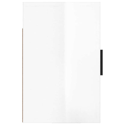 Comodino a Muro Bianco Lucido 50x30x47 cm
