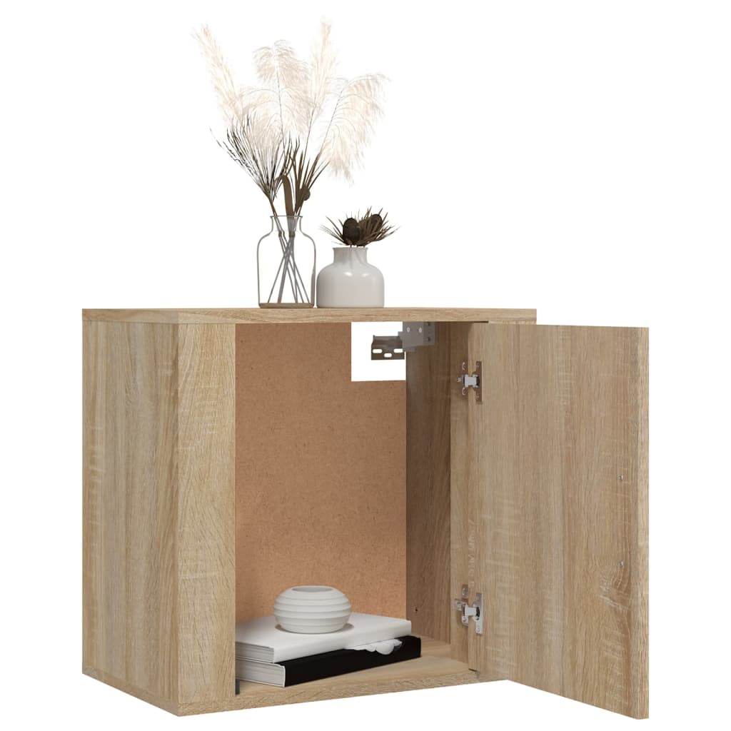 Comodini a Muro 2 pz Rovere Sonoma 50x30x47 cm