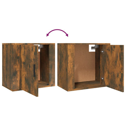 Comodini a Muro 2 pz Rovere Fumo 50x30x47 cm