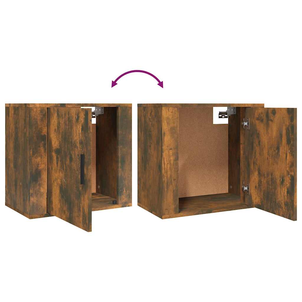 Comodini a Muro 2 pz Rovere Fumo 50x30x47 cm
