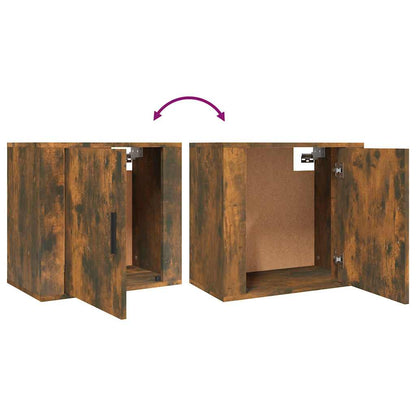 Comodini a Muro 2 pz Rovere Fumo 50x30x47 cm