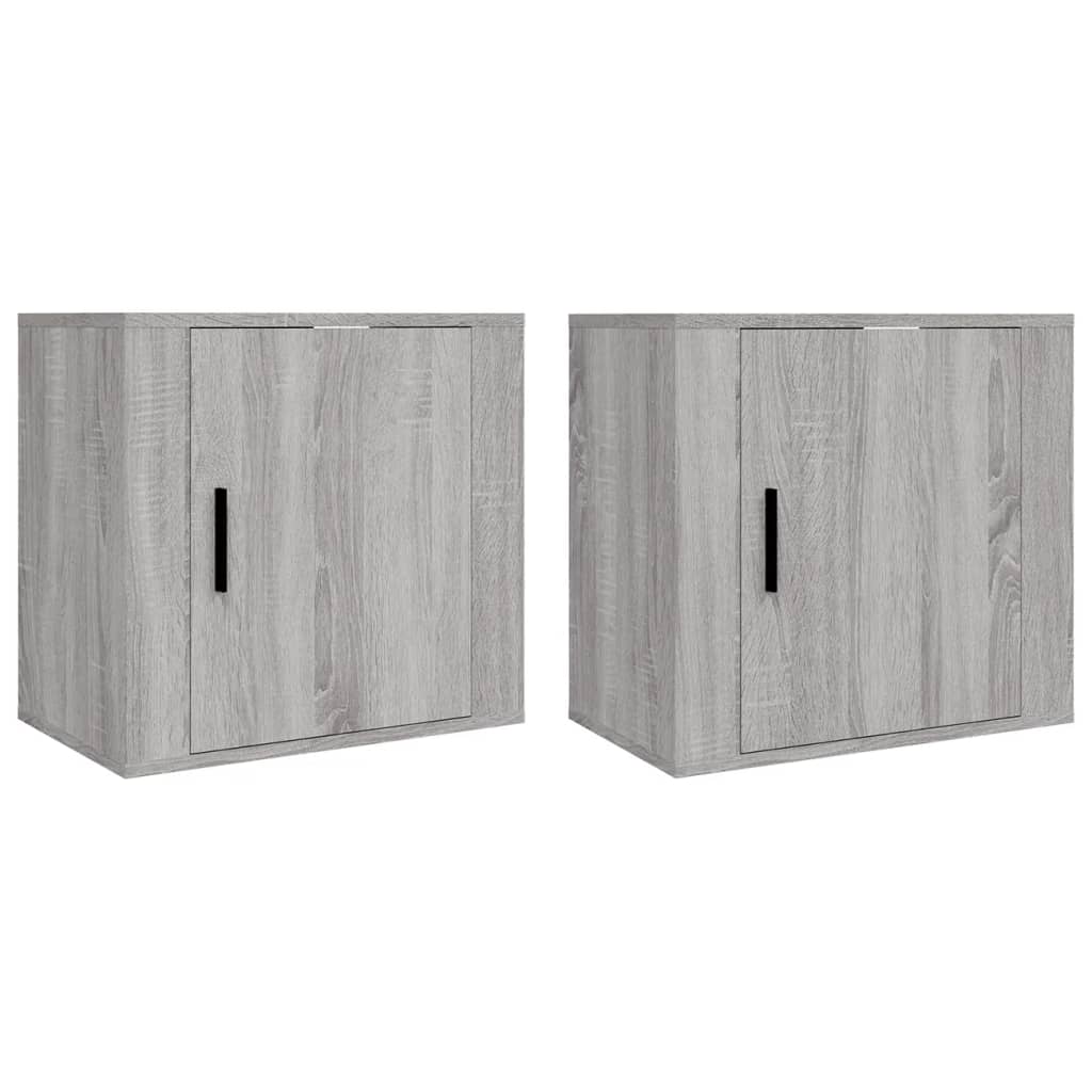 Comodini a Muro 2 pz Grigio Sonoma 50x30x47 cm