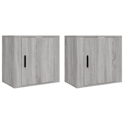 Comodini a Muro 2 pz Grigio Sonoma 50x30x47 cm