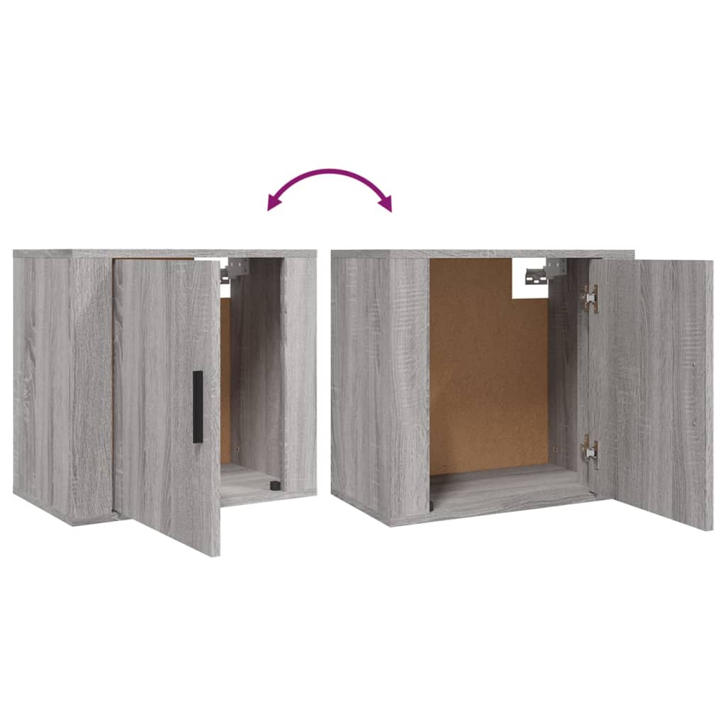 Comodini a Muro 2 pz Grigio Sonoma 50x30x47 cm