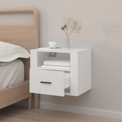 Comodino a Muro Bianco 50x36x40 cm | homemem39