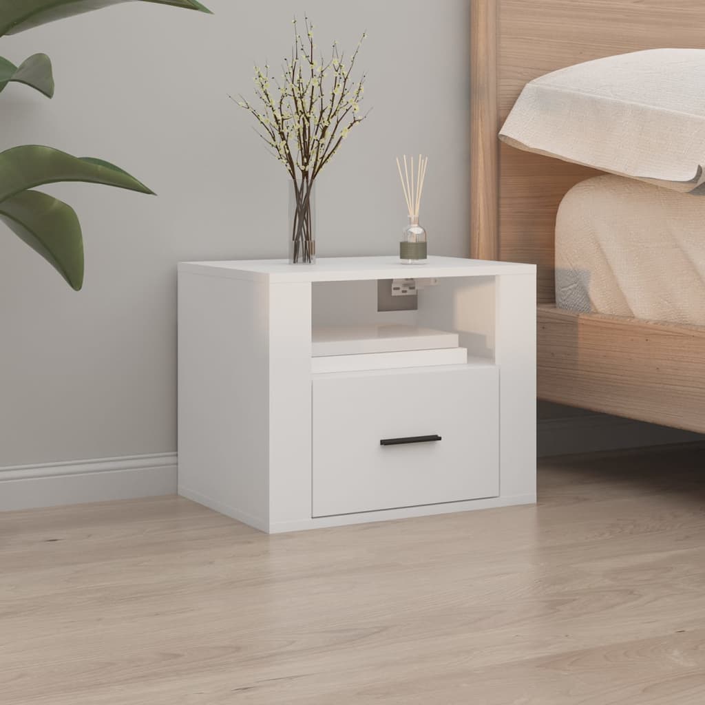 Comodino a Muro Bianco 50x36x40 cm | homemem39