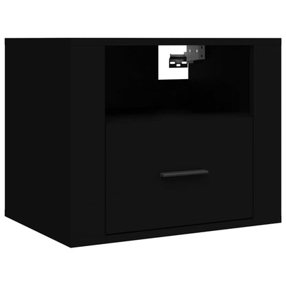 Comodini a Muro 2 pz Nero 50x36x40 cm - homemem39