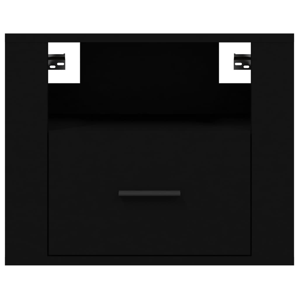 Comodini a Muro 2 pz Nero 50x36x40 cm