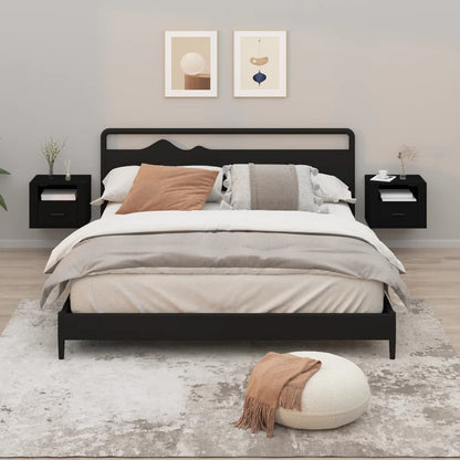 Comodini a Muro 2 pz Nero 50x36x40 cm - homemem39