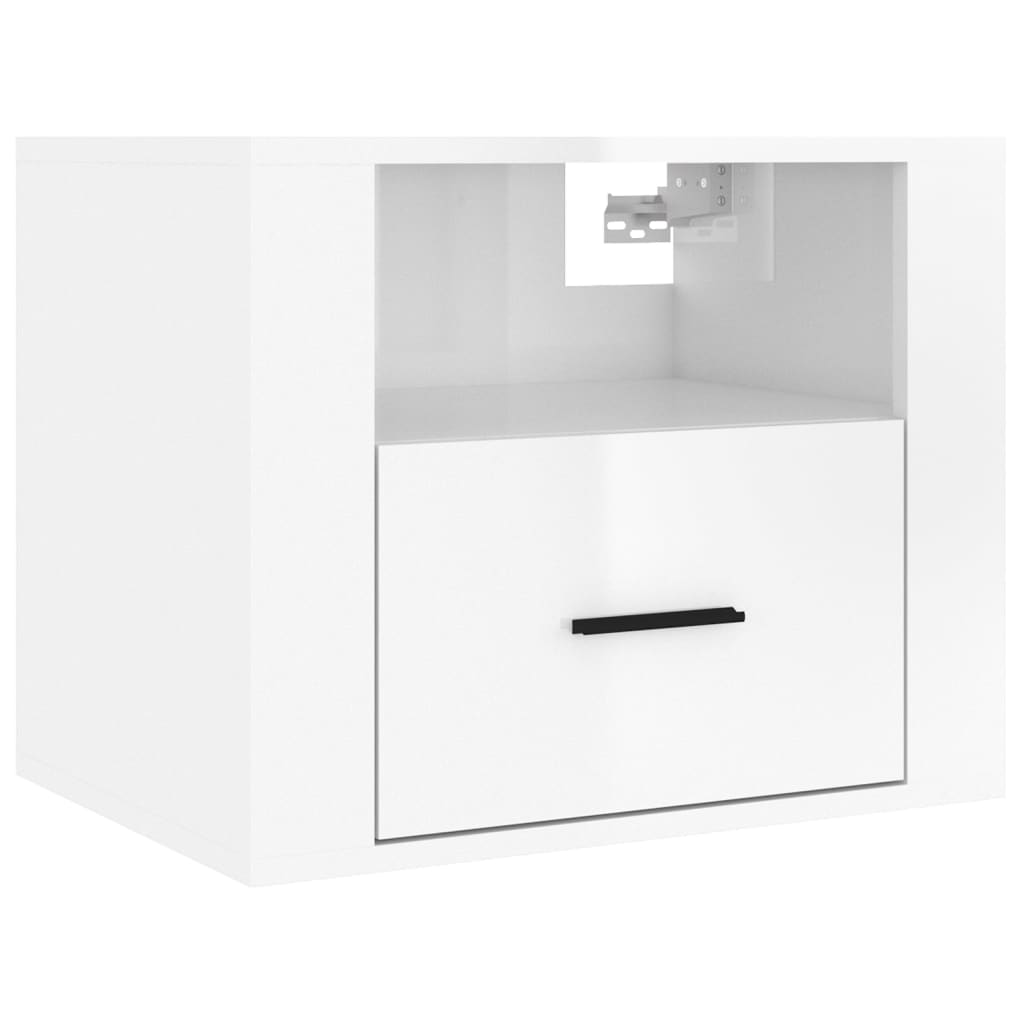 Comodini a Muro 2 pz Bianco Lucido 50x36x40 cm - homemem39