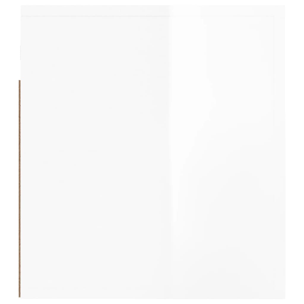 Comodini a Muro 2 pz Bianco Lucido 50x36x40 cm