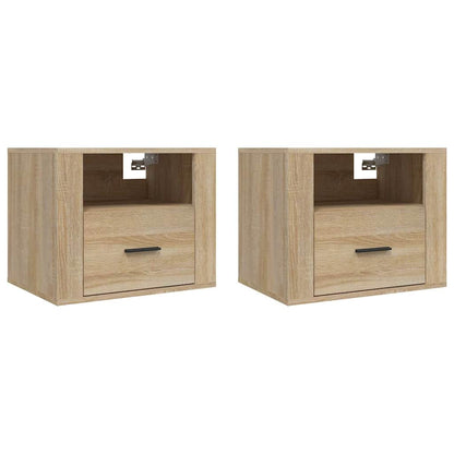 Comodini a Muro 2 pz Rovere Sonoma 50x36x40 cm