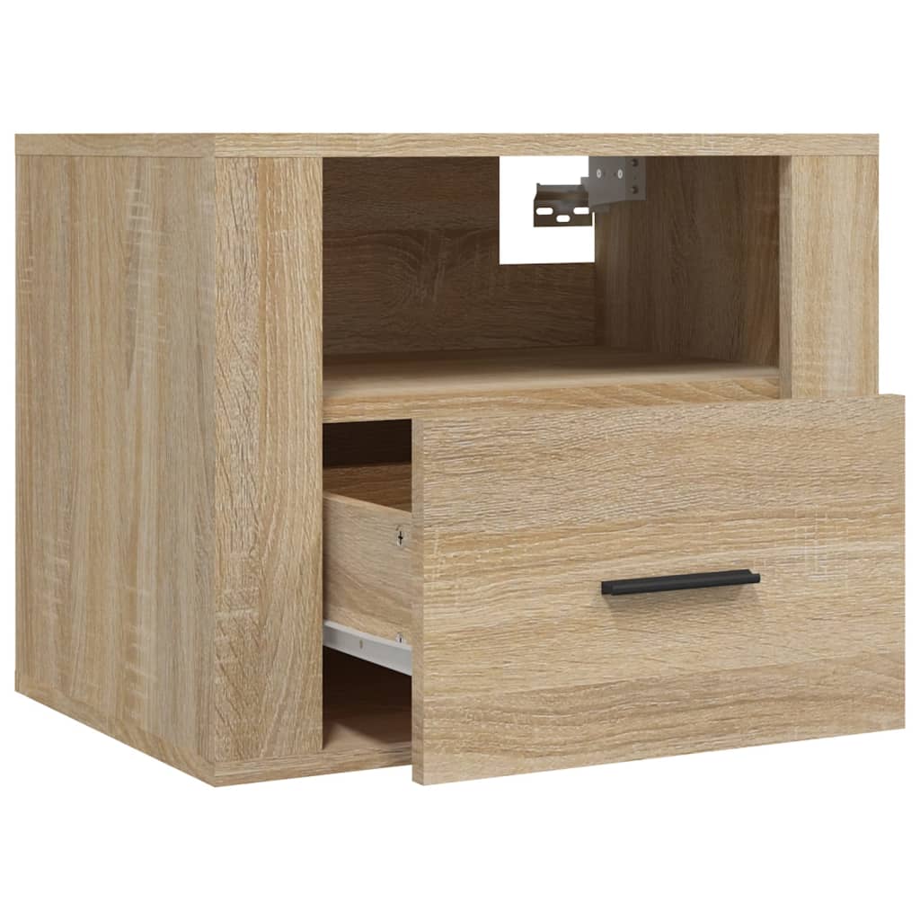 Comodini a Muro 2 pz Rovere Sonoma 50x36x40 cm