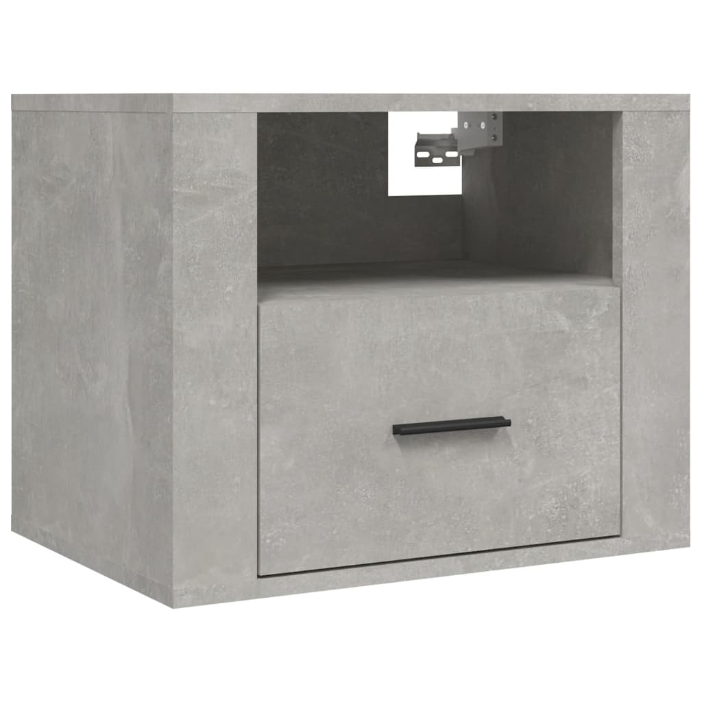 Comodino a Muro Grigio Cemento 50x36x40 cm - homemem39