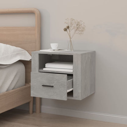 Comodino a Muro Grigio Cemento 50x36x40 cm - homemem39