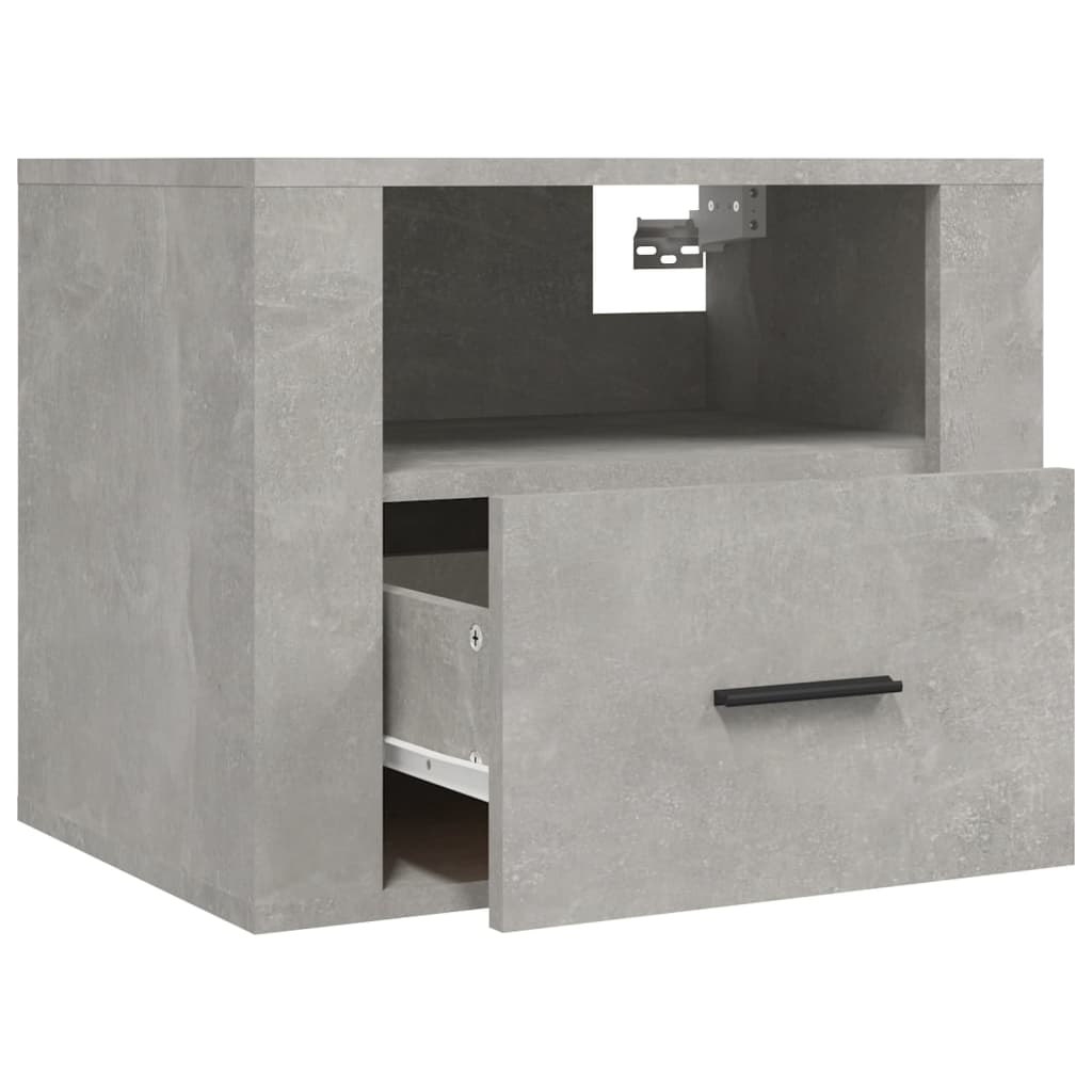 Comodini a Muro 2 pz Grigio Cemento 50x36x40 cm - homemem39