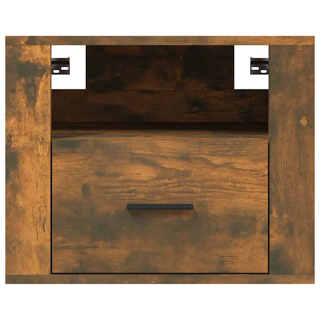 Comodini a Muro 2 pz Rovere Fumo 50x36x40 cm