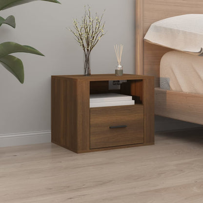 Comodini a Muro 2 pz Rovere Marrone 50x36x40 cm