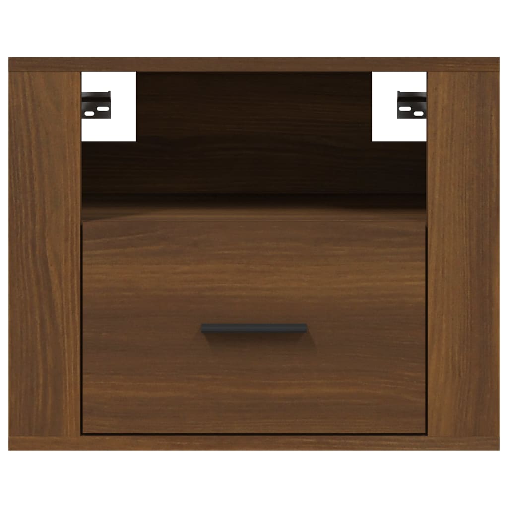 Comodini a Muro 2 pz Rovere Marrone 50x36x40 cm