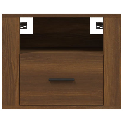 Comodini a Muro 2 pz Rovere Marrone 50x36x40 cm