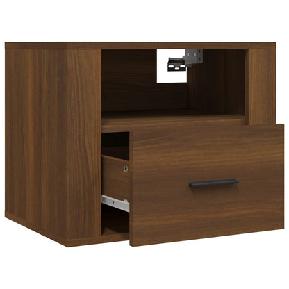 Comodini a Muro 2 pz Rovere Marrone 50x36x40 cm