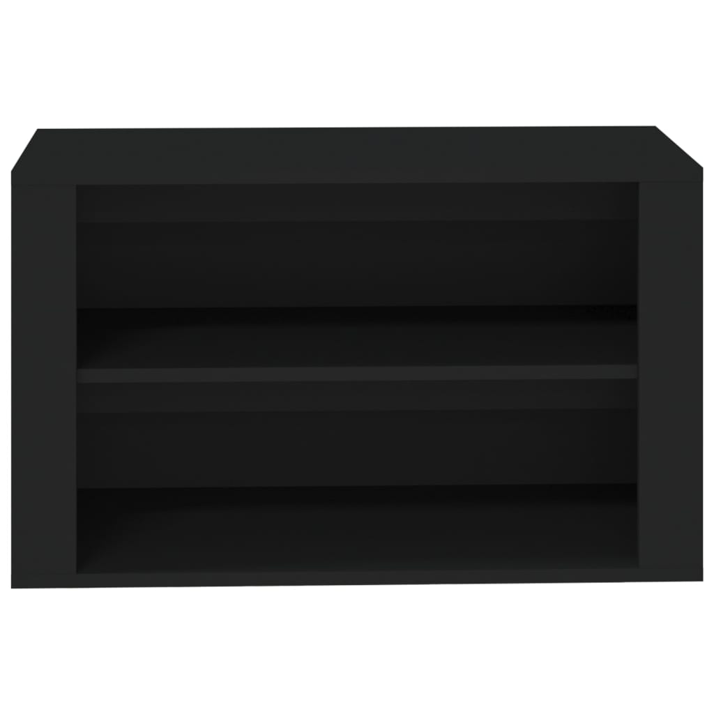 Scarpiera Nera 75x35x45 cm in Legno Multistrato - homemem39