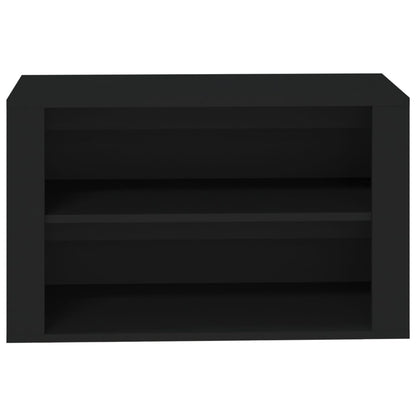 Scarpiera Nera 75x35x45 cm in Legno Multistrato - homemem39