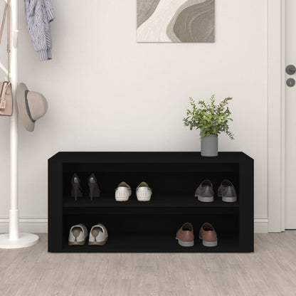Scarpiera Nera 100x35x45 cm in Legno Multistrato - homemem39