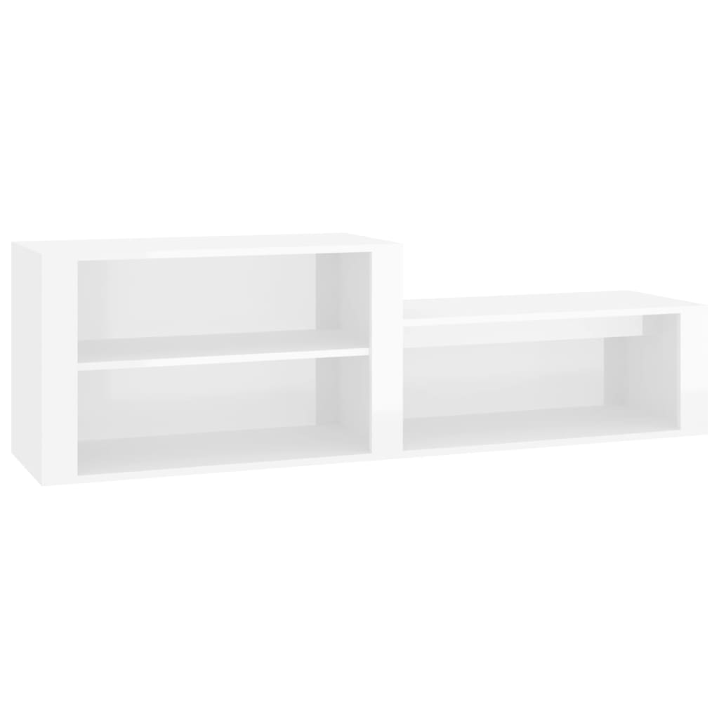 Scarpiera Bianco Lucido 150x35x45 cm in Legno Multistrato - homemem39
