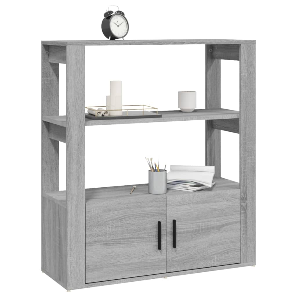 Credenza Grigio Sonoma 80x30x90 cm in Legno Multistrato - homemem39