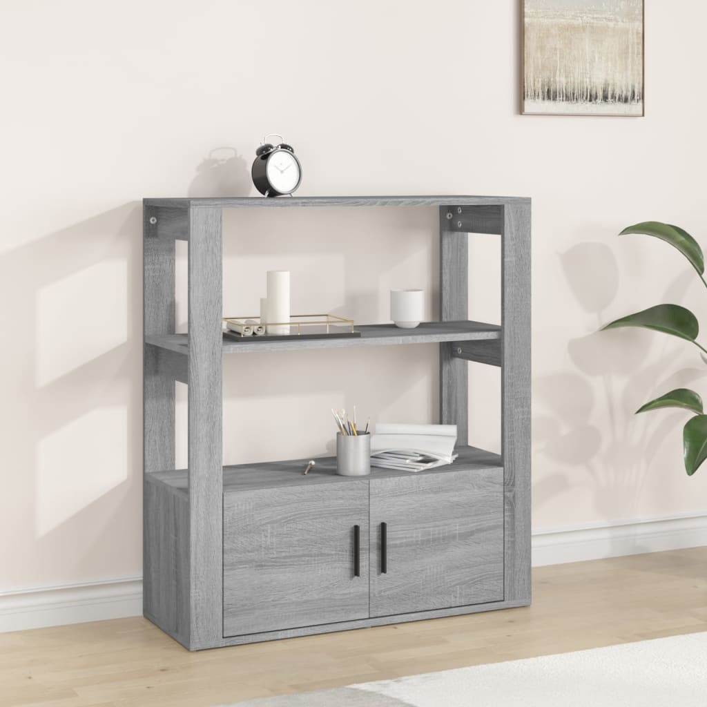 Credenza Grigio Sonoma 80x30x90 cm in Legno Multistrato - homemem39