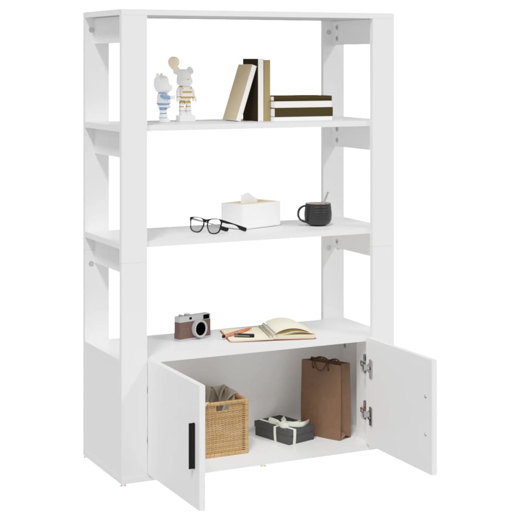 Credenza Bianca 80x30x119,5 cm in Legno Multistrato - homemem39