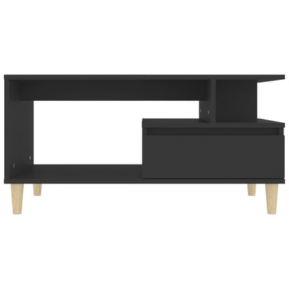 Tavolino da Salotto Nero 90x49x45 cm in Legno Multistrato