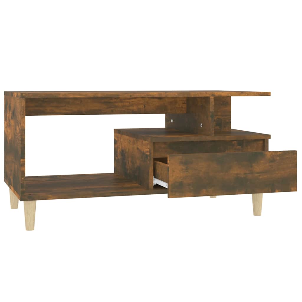 Tavolino da Salotto Rovere Fumo 90x49x45 cm Legno Multistrato