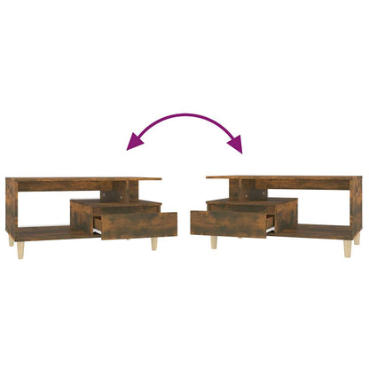 Tavolino da Salotto Rovere Fumo 90x49x45 cm Legno Multistrato