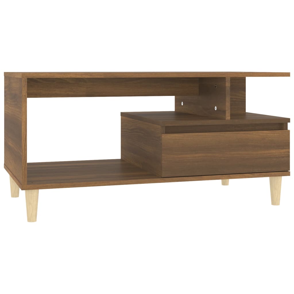 Tavolino Salotto Rovere Marrone 90x49x45 cm Legno Multistrato | homemem39