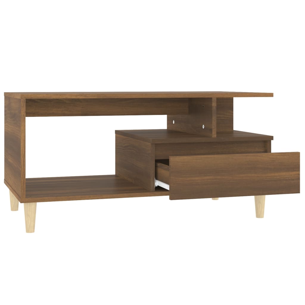 Tavolino Salotto Rovere Marrone 90x49x45 cm Legno Multistrato | homemem39