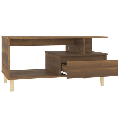 Tavolino Salotto Rovere Marrone 90x49x45 cm Legno Multistrato | homemem39