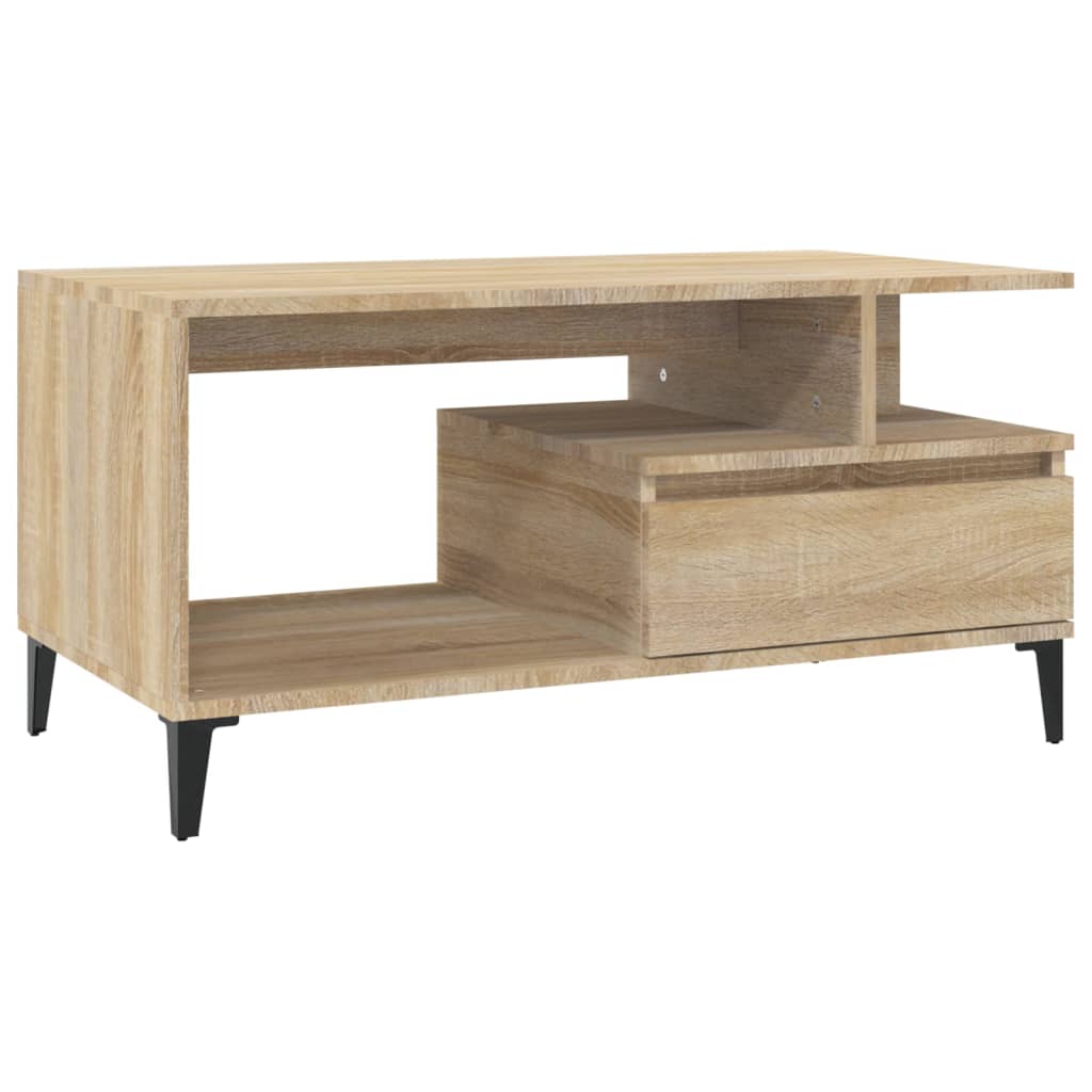 Tavolino da Salotto Rovere Sonoma 90x49x45 cm Legno Multistrato | homemem39