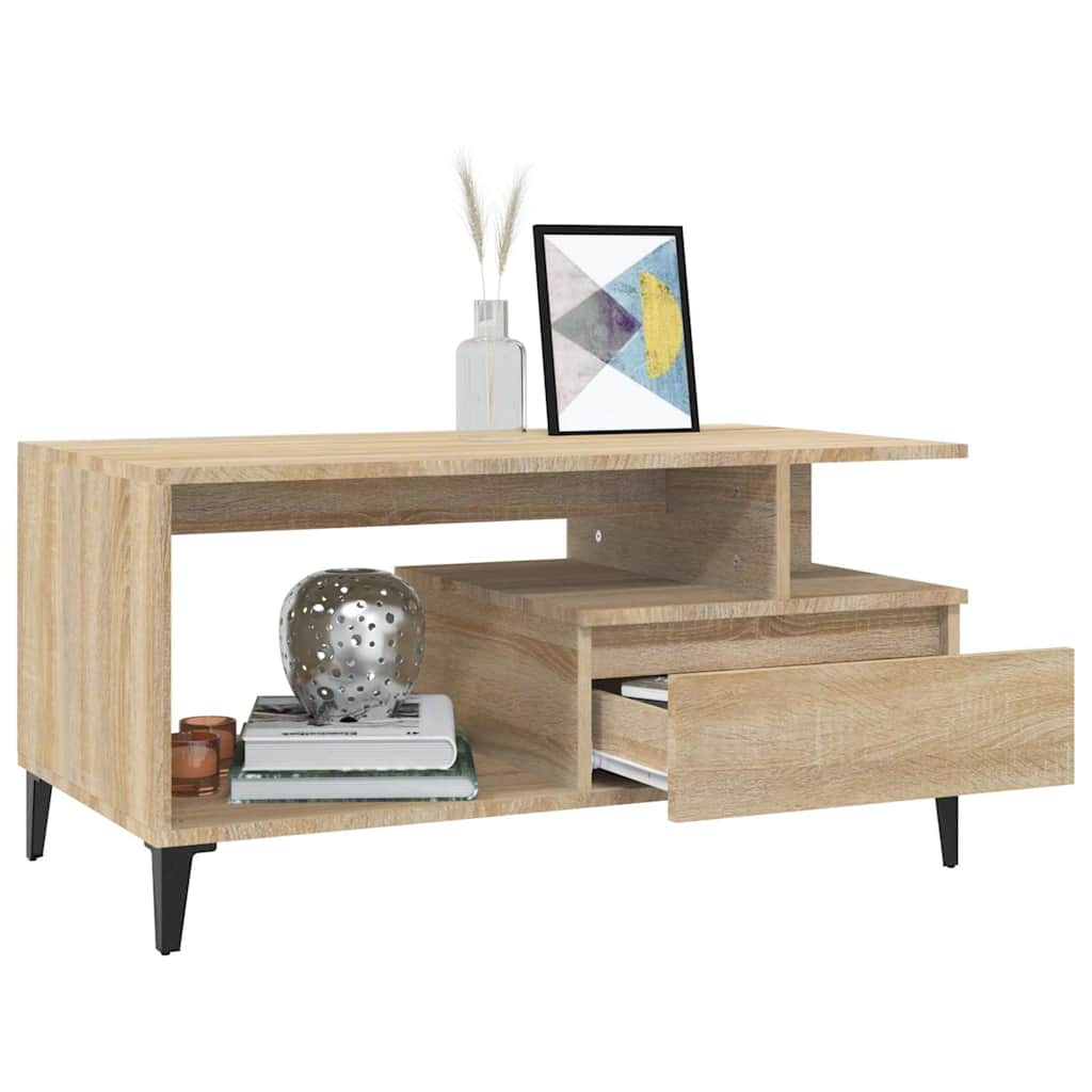 Tavolino da Salotto Rovere Sonoma 90x49x45 cm Legno Multistrato
