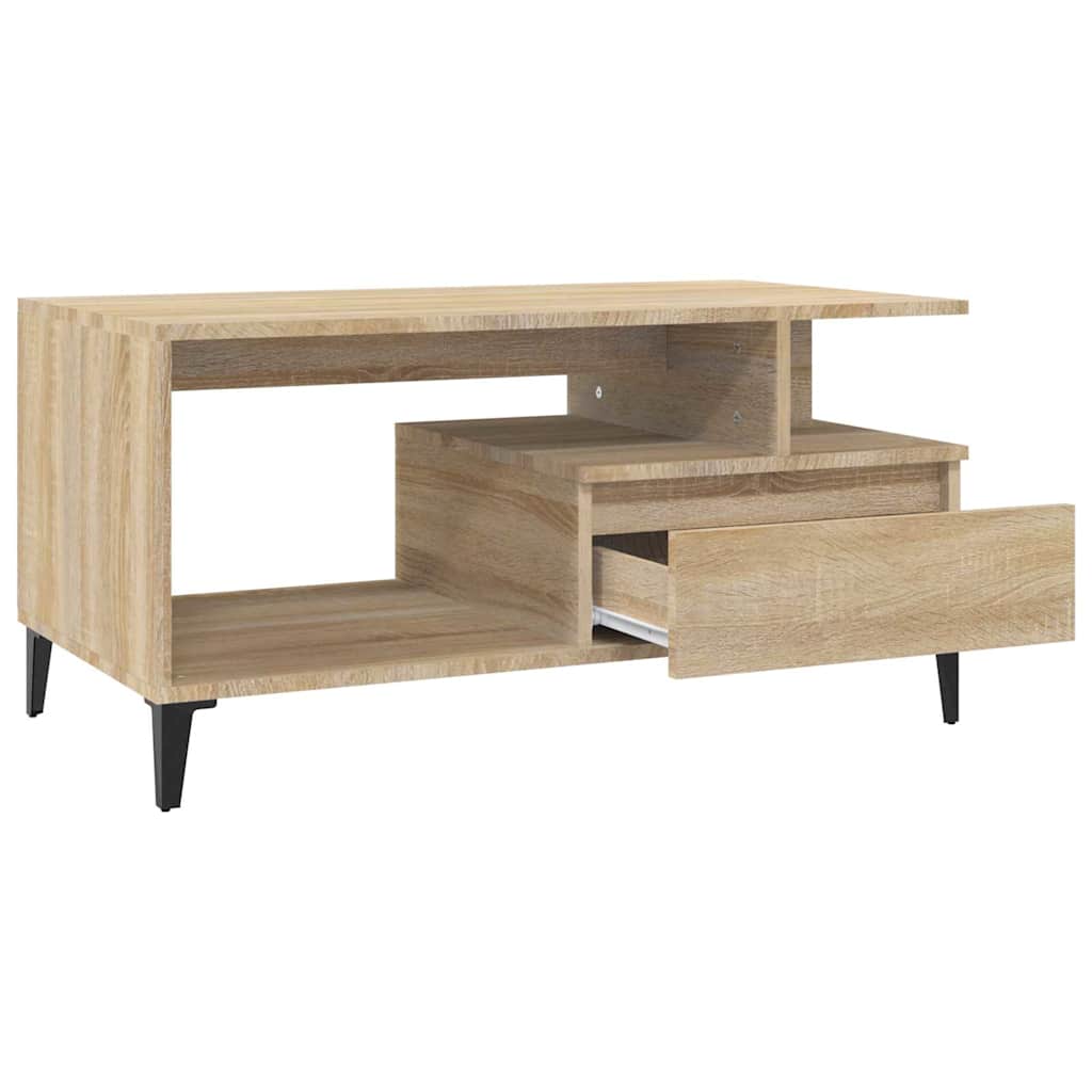 Tavolino da Salotto Rovere Sonoma 90x49x45 cm Legno Multistrato
