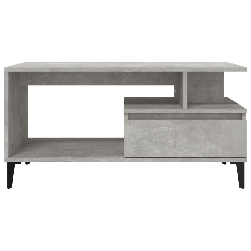 Tavolino Salotto Grigio Cemento 90x49x45 cm Legno Multistrato | homemem39
