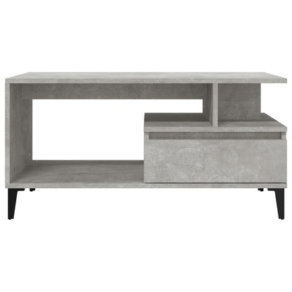 Tavolino Salotto Grigio Cemento 90x49x45 cm Legno Multistrato | homemem39