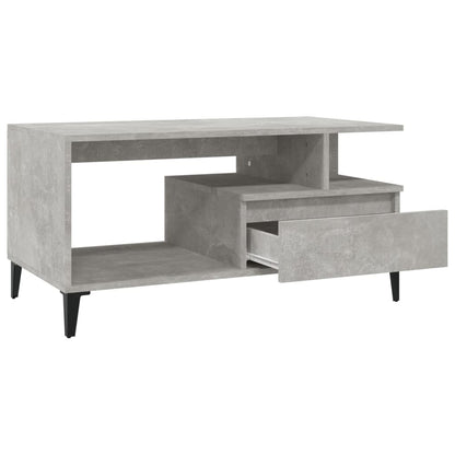 Tavolino Salotto Grigio Cemento 90x49x45 cm Legno Multistrato | homemem39