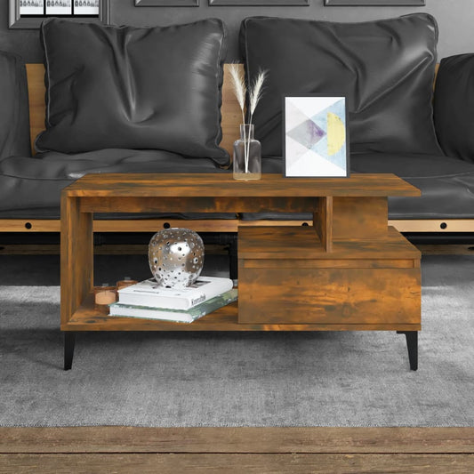 Tavolino da Salotto Rovere Fumo 90x49x45 cm Legno Multistrato | homemem39