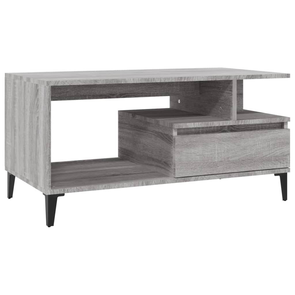 Tavolino da Salotto Grigio Sonoma 90x49x45 cm Legno Multistrato | homemem39