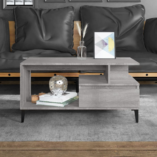 Tavolino da Salotto Grigio Sonoma 90x49x45 cm Legno Multistrato | homemem39