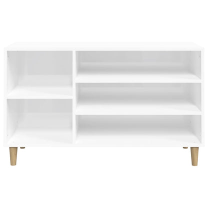 Scarpiera Bianco Lucido 102x36x60 cm in Legno Multistrato - homemem39