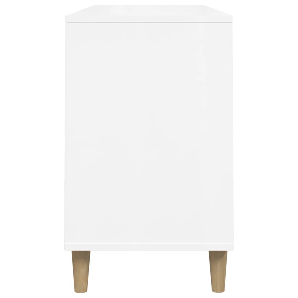 Scarpiera Bianco Lucido 102x36x60 cm in Legno Multistrato - homemem39